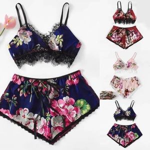 BRAND NEW! Silk Floral Sleepwear - BLUE